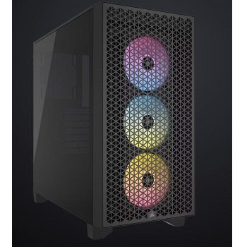 GABINETE CHASIS PARA PC CORSAIR 3000D RGB AIRFLOW - VIDRIO TEMPLADO - NEGRO