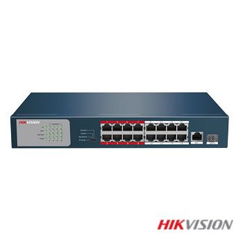 SWITCH 16 PUERTOS POE+ NO ADM. 1 SFP UPLINK 250MT 130W