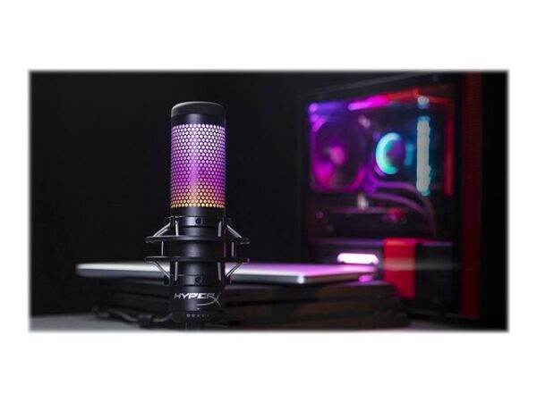 HYPERX QUADCAST_S_ NP4P5P7AA_b Micrófono HyperX QuadCast™ S Para Gamers y Streamers con IluminaciónRGB y Montura Anti-Vibraciones