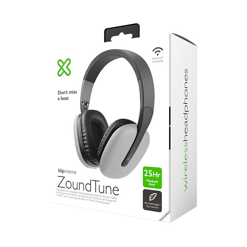 Audífonos Bluetooth Klip Xtreme ZoundTune_Grey