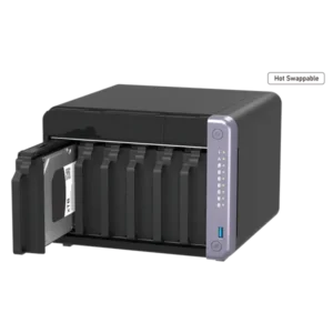 Imagen frontal del NAS QNAP TS-632X con 6 bahías