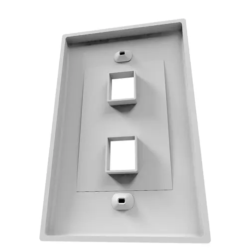 Vista posterior Placa de Pared Nexxt - Faceplate Keystone 2 Puertos | Solución Profesional para Cableado Estructurado