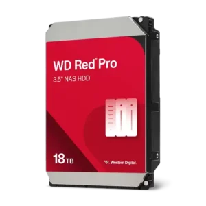 "WD Red Pro 18 TB – Disco duro optimizado para NAS con rendimiento superior y protección avanzada."
