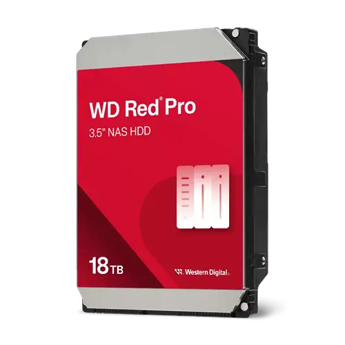 "WD Red Pro 18 TB – Disco duro optimizado para NAS con rendimiento superior y protección avanzada."